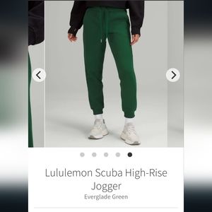Lululemon Size 6 Scuba High Rise Jogger Everglade Green